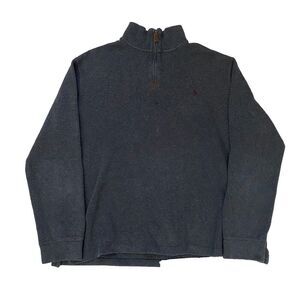Vintage Polo Ralph Lauren 1/4 Zip Black Pullover Sweater‎ Casual Mens Size XL